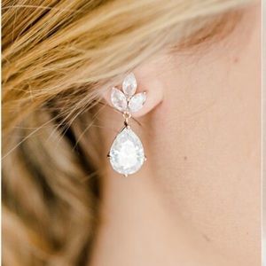 Diamond Wedding Earrings. CZ